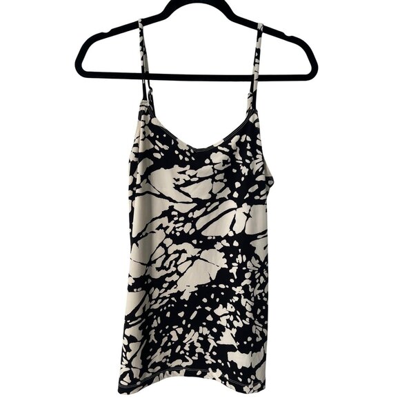 Chicos Easy Chic Cami Top Women 4 Sleeveless Abstract Print Classic Black Cream - Picture 3 of 8